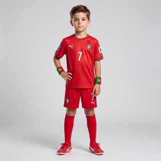 محصول نمونه تستی ست 5 تکه لباس ورزشی پسرانه مدل تیم ملی پرتغال طرح رونالدو جام جهانی 2026